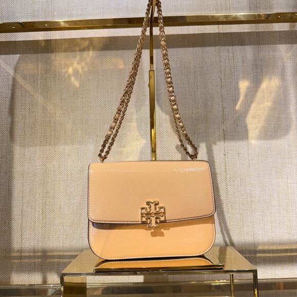 Tory Burch Britten Small Adjustable Shoulder Bag 169979 Cantucci $625 - Picture 1 of 7